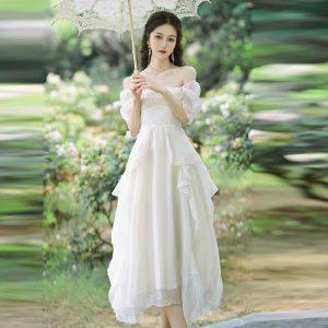 High Waist Flowy Slimming Short Sleeve Dress