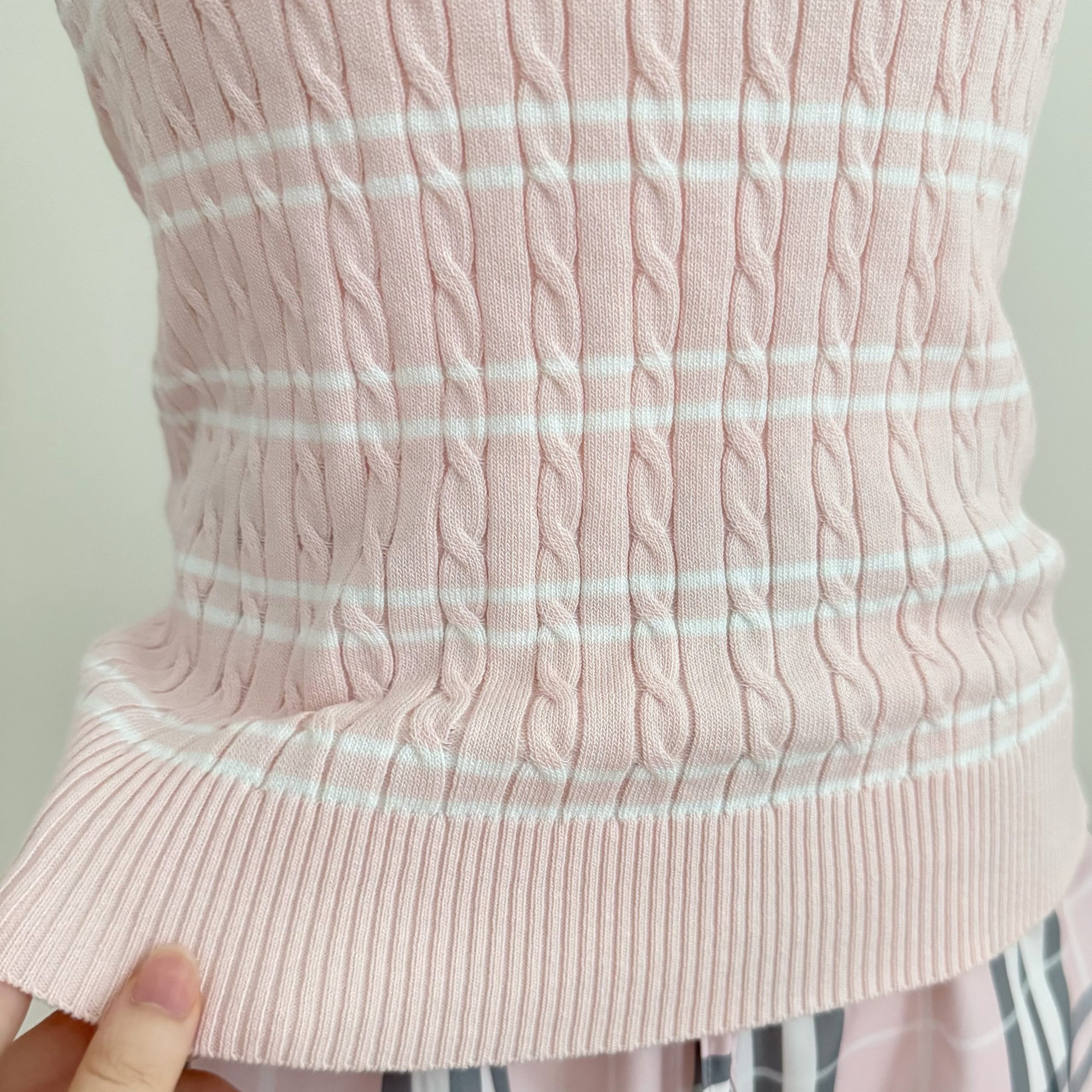 Women's Colorblock Striped Short Sleeve Knit Top Summer Thin Slimming Ice Silk Twist Shirt - Image 4