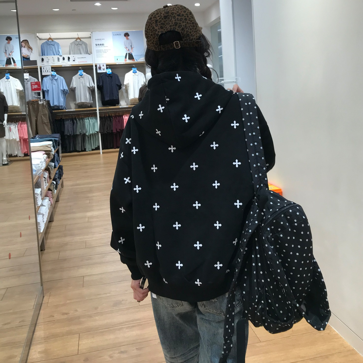 Women's Embroidered Cotton Hooded Sweatshirt Zip Up - Image 3