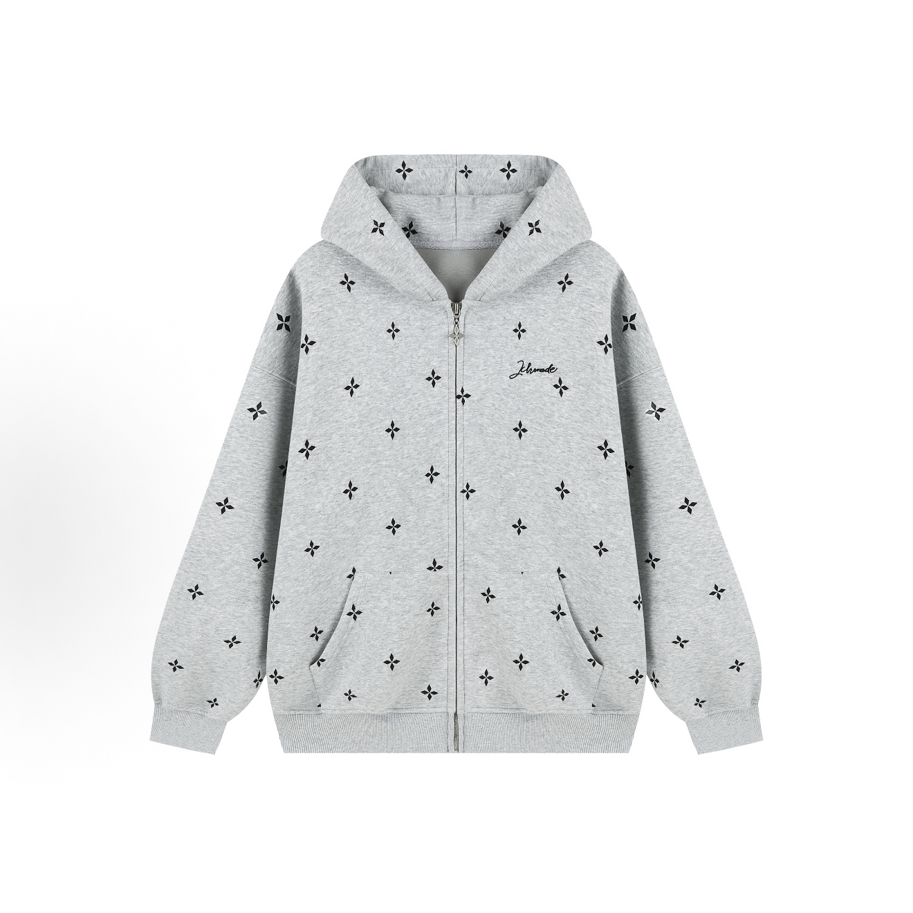 Women's Embroidered Cotton Hooded Sweatshirt Zip Up - Image 5