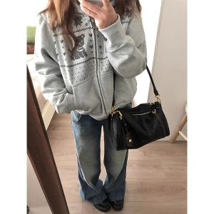 Women's Pure Cotton Quilted Jacket with Embroidery and Zipper